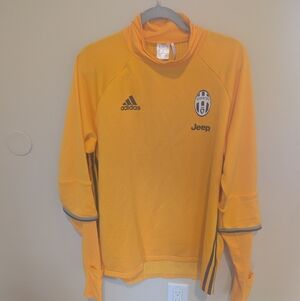 Rare Adidas Gold Juventus Long Sleeve Training Shirt